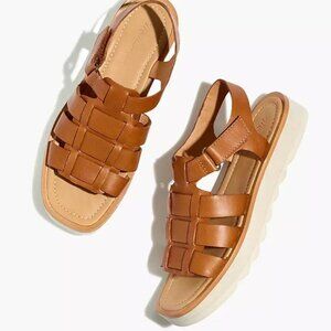Madewell The Fisherman Lugsole Flatform Sandal Size 7 New in Box English Saddle